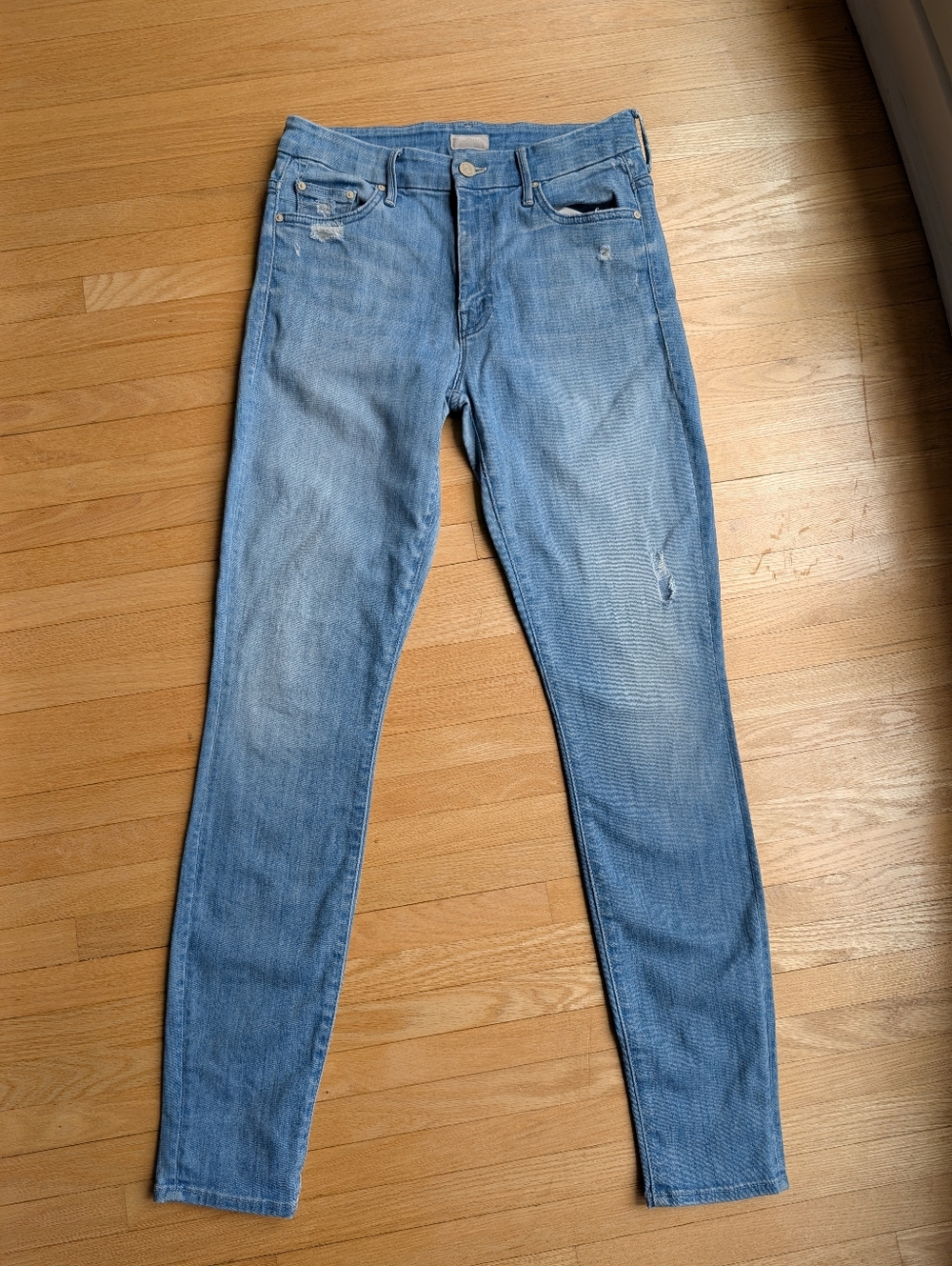 MOTHER High Waisted Looker Skinny Jeans Light Graffiti Size 27